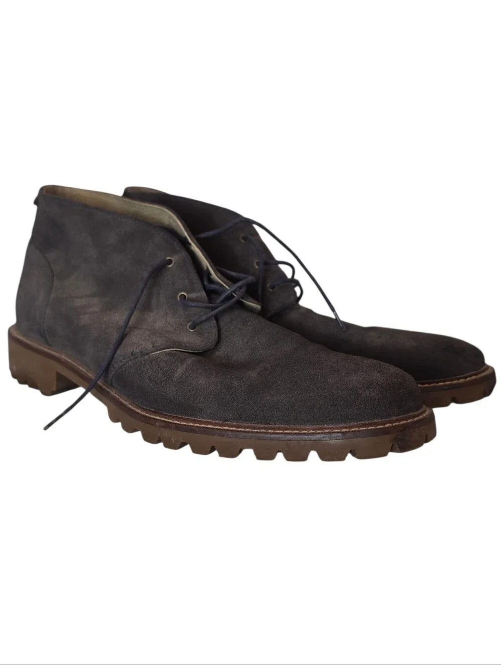 Banana Republic Suede Chukka Boots Men's Size 11 Gray Vibram Lug Sole Gorpcore